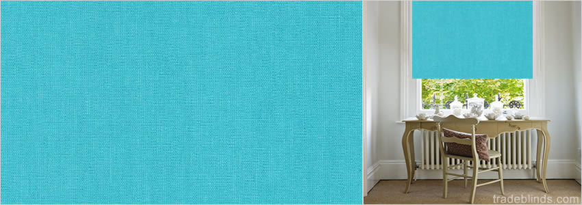 Starlight Aqua Blue Blackout Roller Blinds - Wide