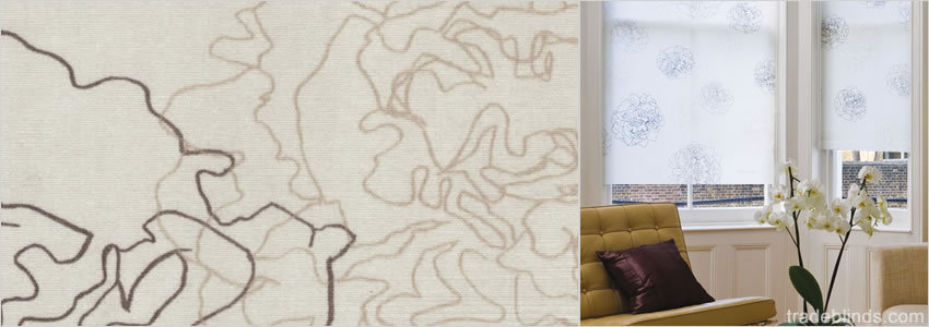 Camden Cream Patterned Roller Blinds - Wide