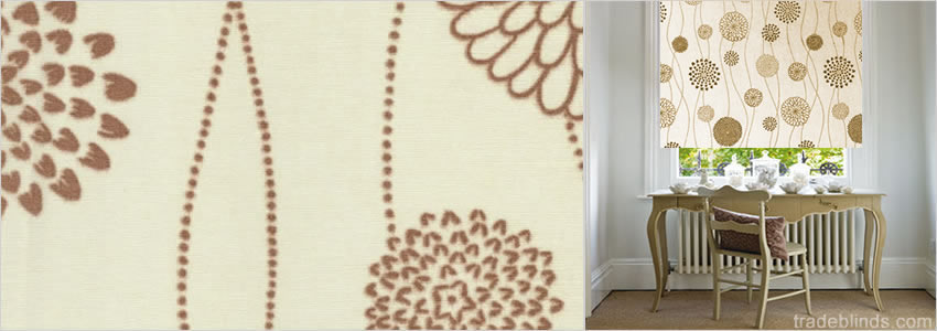Chic Beige Patterned Roller Blinds - Wide