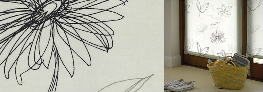 Art Charcoal Patterned Roller Blinds - Wide