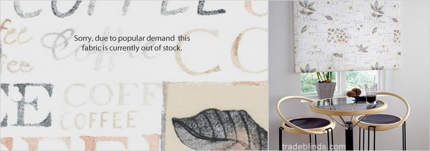 Cafe Bar Patterned Roller Blinds - Wide