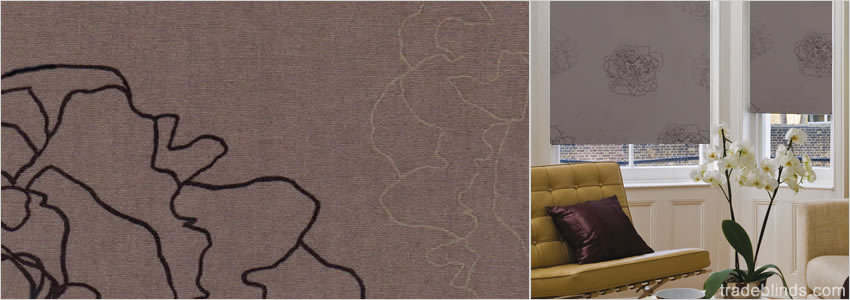 Camden Chocolate Patterned Roller Blinds - Wide