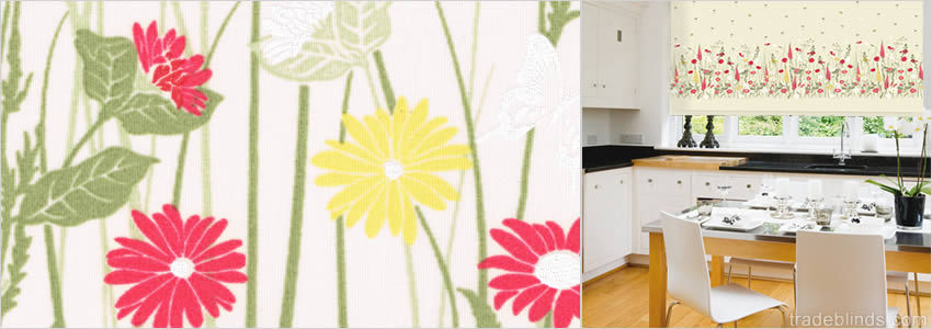 Wild Meadow Patterned Roller Blinds - Wide
