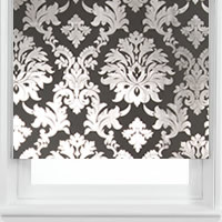 Rococo Silver Shimmer Patterned Roller Blinds