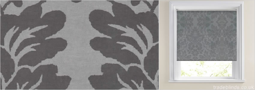Casbah Smokey Grey Patterned Roller Blinds - Wide