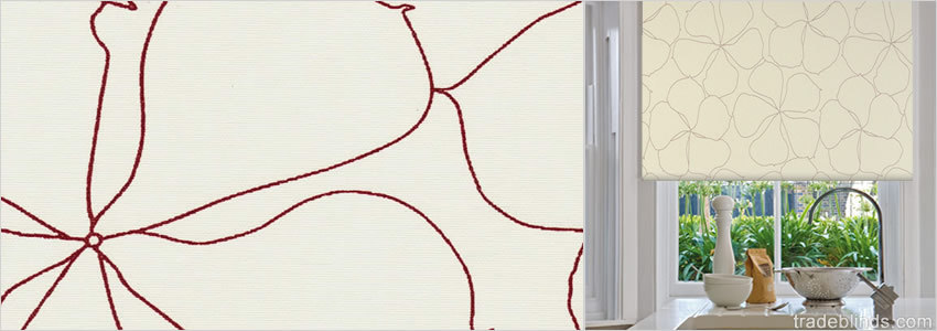 Ribbons Ruby Patterned Roller Blinds - Wide