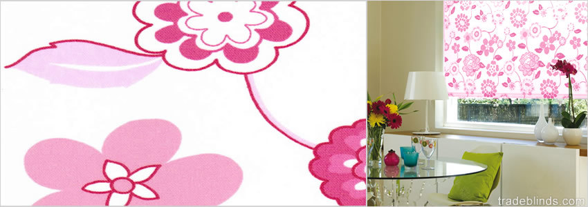 Floral Fizz Salsa Patterned Roller Blinds - Wide