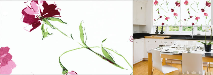 Summer Pink Patterned Roller Blinds - Wide