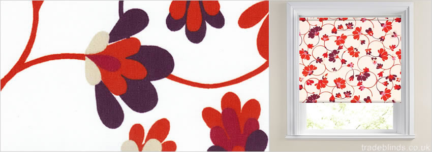 Flowers Crimson Kiss Patterned Roller Blinds - Wide