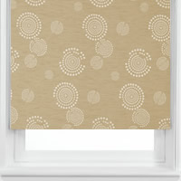 Contemporary Shimmering Beige Circle Patterned Blackout Blinds