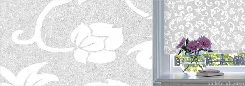 Bohemia Silver Patterned Roller Blinds - Wide