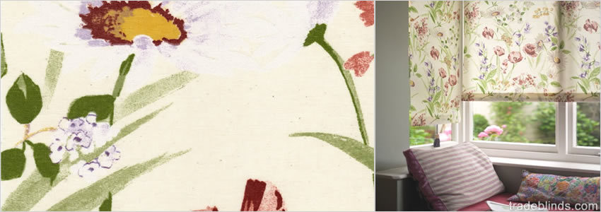 Cottage Garden Patterned Roller Blinds - Wide