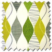 Funky Roman Blinds, Luxury White, Grey, Olive & Lime Green Fabric