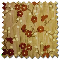 Pansy Flowers Patterned Platinum & Chestnut Brown Roman Blinds